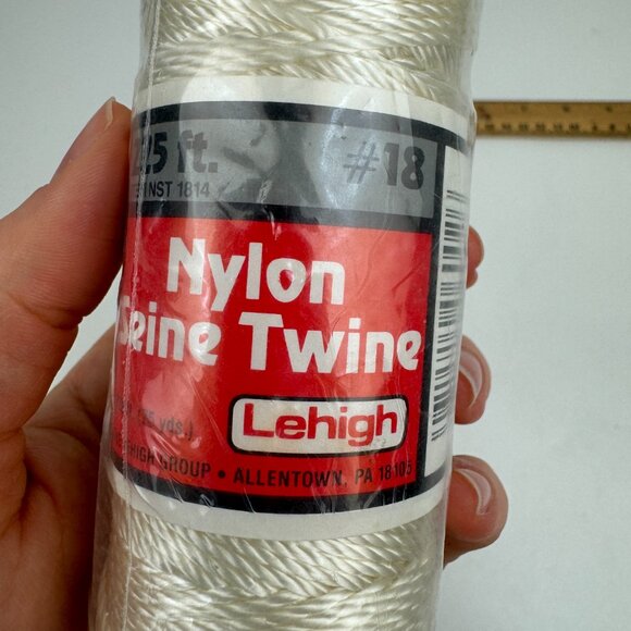 1 Sealed White Nylon Seine Twine String Lehigh 225 Feet #18 Allentown PA - Picture 5 of 12